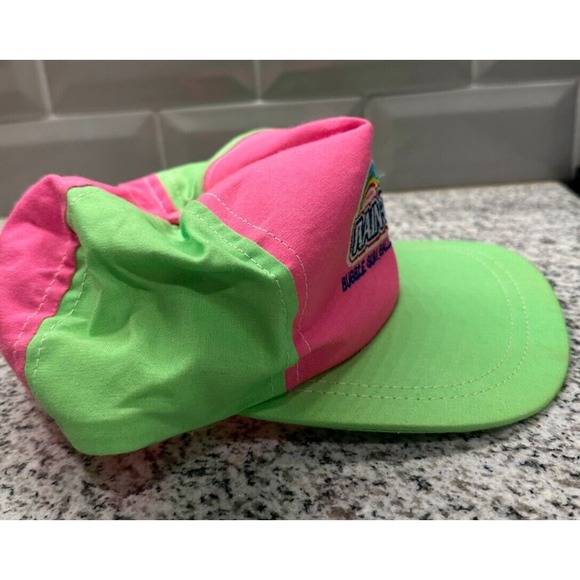 Vintage Rain Blo Gum Snapback Hat Cap Pink Green Promotional 90s USA Made - Picture 4 of 6